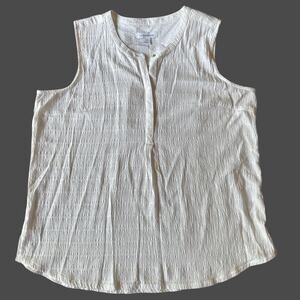 Liz Claiborne textured ivory henley popover – XXL
